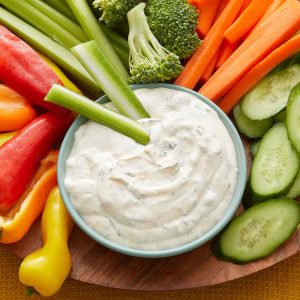 Veggie sticks with mayo dip